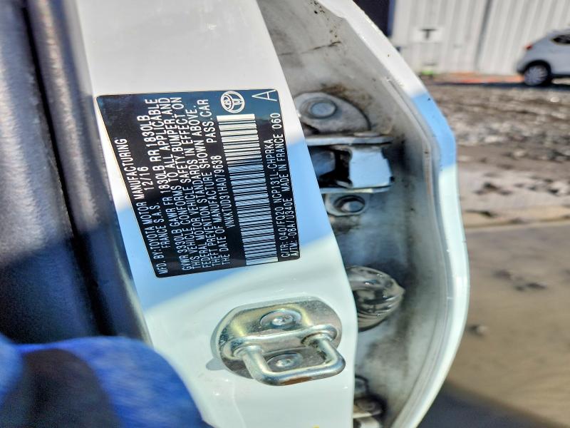 Продаж на аукціоні авто 2017 Toyota Yaris, vin: VNKKTUD31HA079638, номер лоту: 67565316