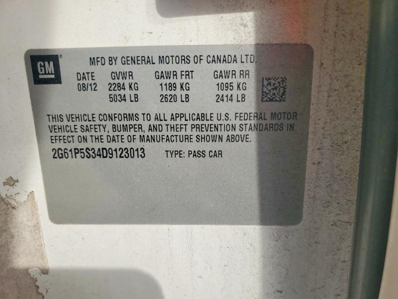 69695926 :رقم المزاد ، 2G61P5S34D9123013 vin ، 2013 Cadillac Xts مزاد بيع