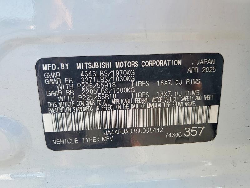 2025 Mitsubishi Outlander Sport მანქანა იყიდება აუქციონზე, vin: JA4ARUAU3SU008442, აუქციონის ნომერი: 68611406