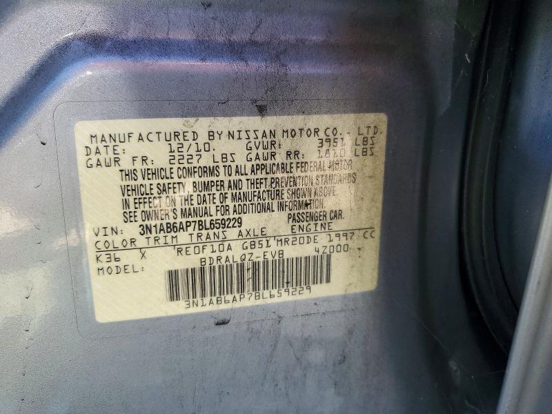 Aukcja sprzedaży 2011 Nissan Sentra, vin: 3N1AB6AP7BL659229, numer aukcji: 70413216