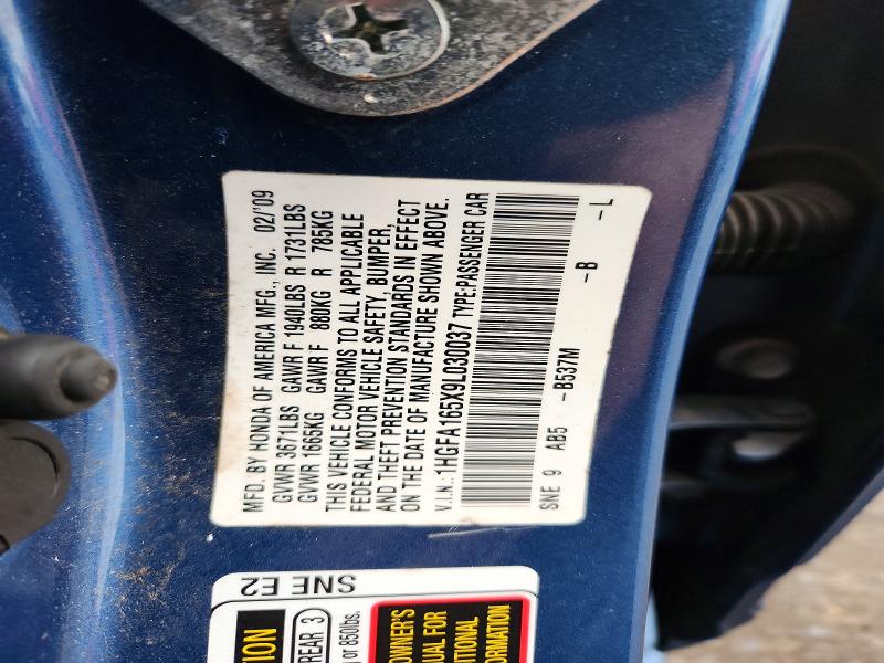 Продаж на аукціоні авто 2009 Honda Civic, vin: 1HGFA165X9L030037, номер лоту: 70873486