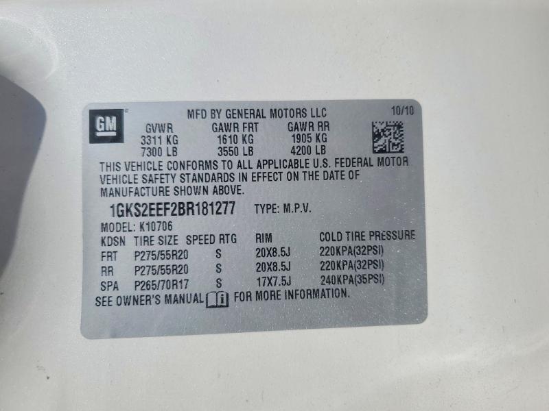 Aukcja sprzedaży 2011 Gmc Yukon, vin: 1GKS2EEF2BR181277, numer aukcji: 68130516