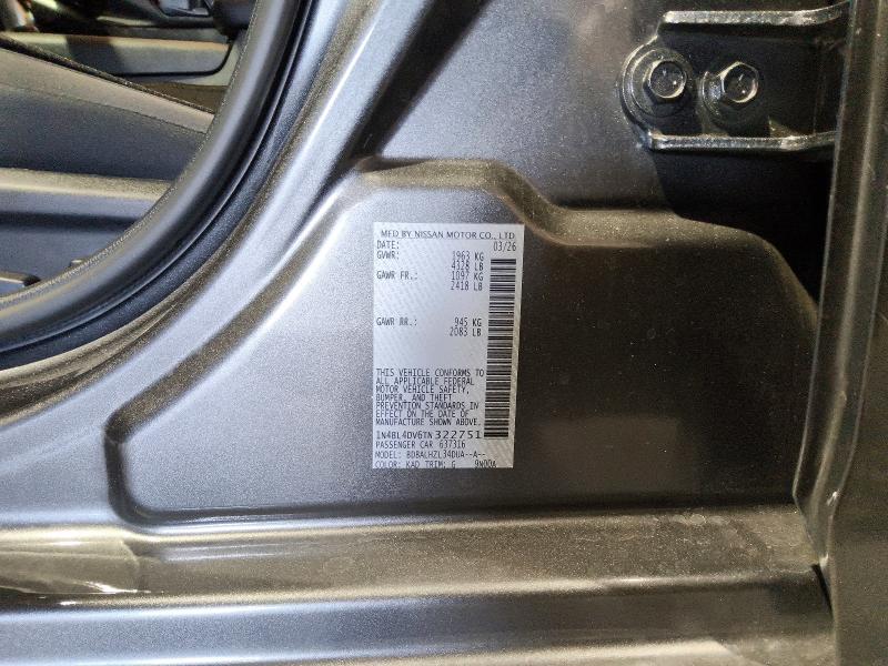 2026 Nissan Altima მანქანა იყიდება აუქციონზე, vin: 1N4BL4DV6TN322751, აუქციონის ნომერი: 70298606