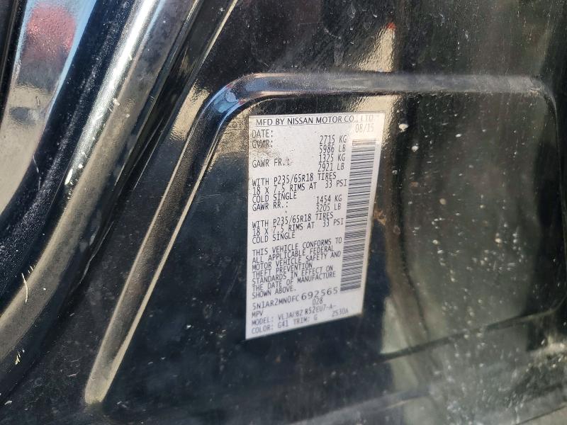 Продажа на аукционе авто 2015 Nissan Pathfinder, vin: 5N1AR2MN0FC692565, номер лота: 69781016