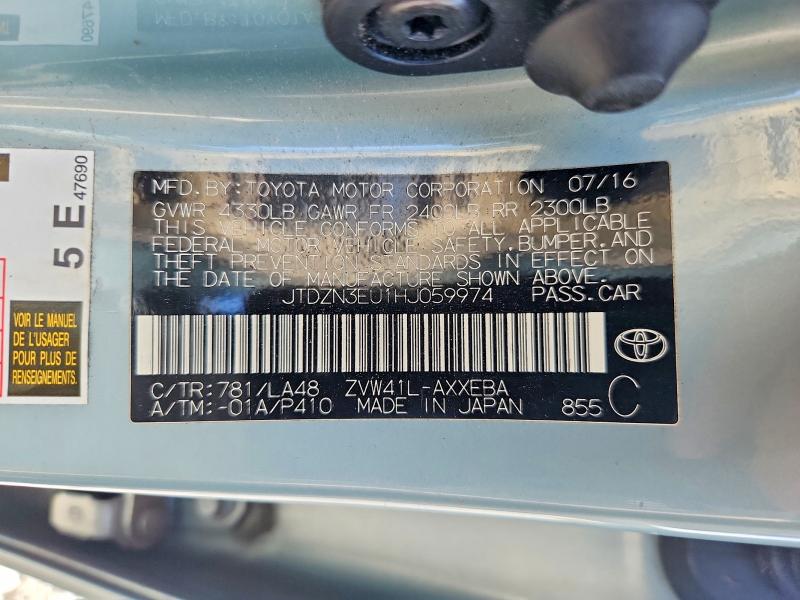 2017 Toyota Prius V მანქანა იყიდება აუქციონზე, vin: JTDZN3EU1HJ059974, აუქციონის ნომერი: 69490796
