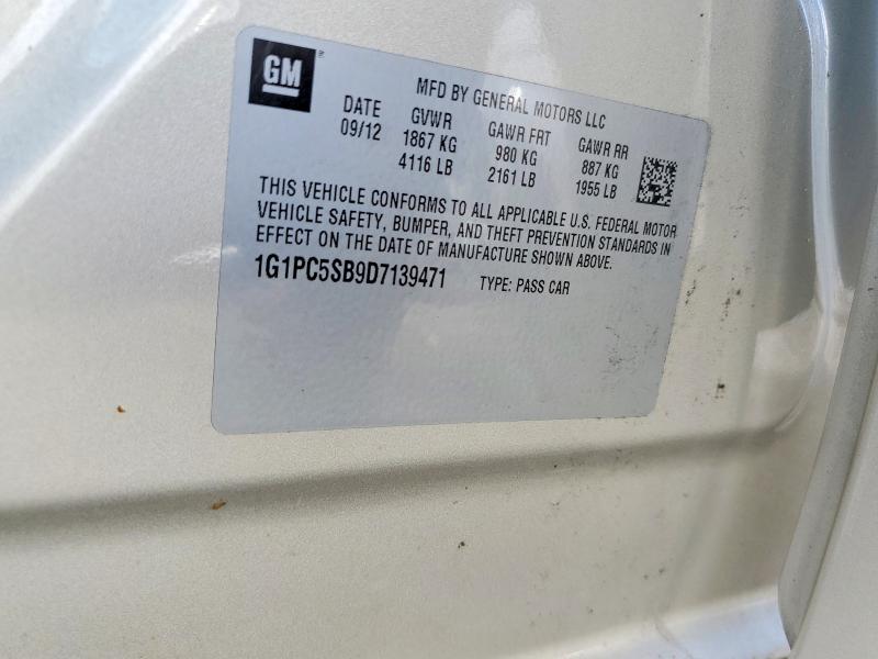 68563056 :رقم المزاد ، 1G1PC5SB9D7139471 vin ، 2013 Chevrolet Cruze مزاد بيع