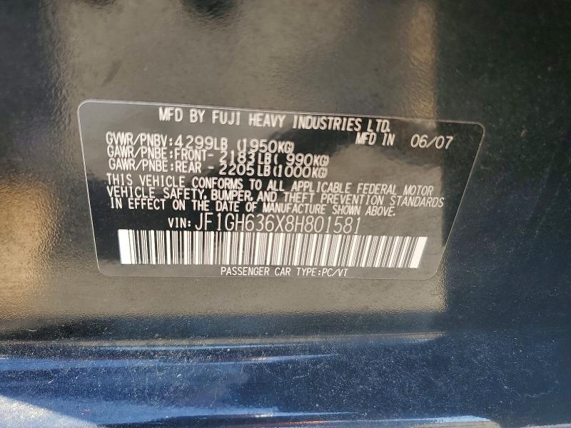 Продажа на аукционе авто 2008 Subaru Impreza, vin: JF1GH636X8H801581, номер лота: 68412666