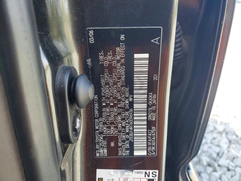 Aukcja sprzedaży 2006 Toyota 4runner, vin: JTEBU14R760096936, numer aukcji: 70748336