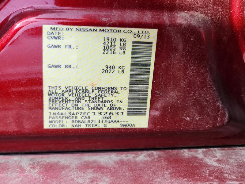 Продаж на аукціоні авто 2014 Nissan Altima, vin: 1N4AL3AP7EC132631, номер лоту: 69144806
