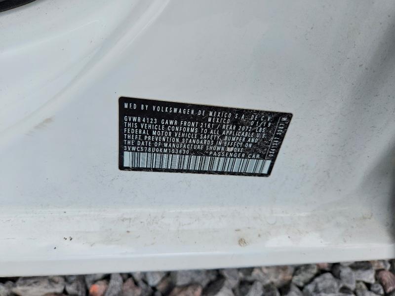 69715546 :رقم المزاد ، 3VWC57BU0KM153630 vin ، 2019 Volkswagen Jetta مزاد بيع