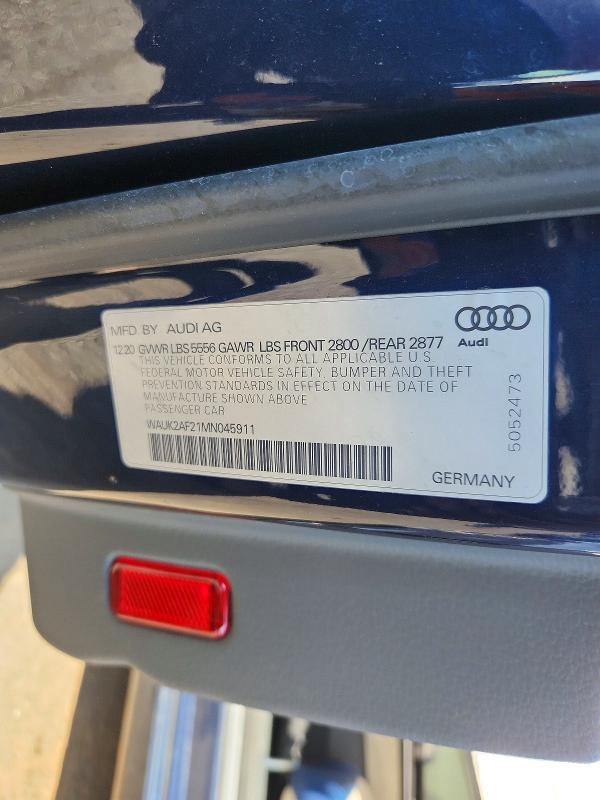 Aukcja sprzedaży 2021 Audi A6, vin: WAUK2AF21MN045911, numer aukcji: 68355626