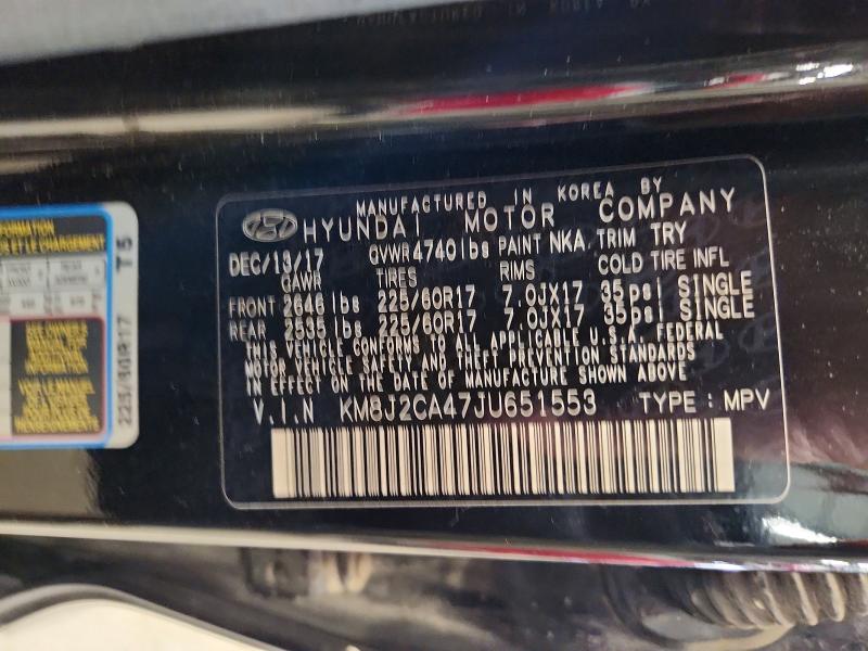 Продажа на аукционе авто 2018 Hyundai Tucson, vin: KM8J2CA47JU651553, номер лота: 71283806