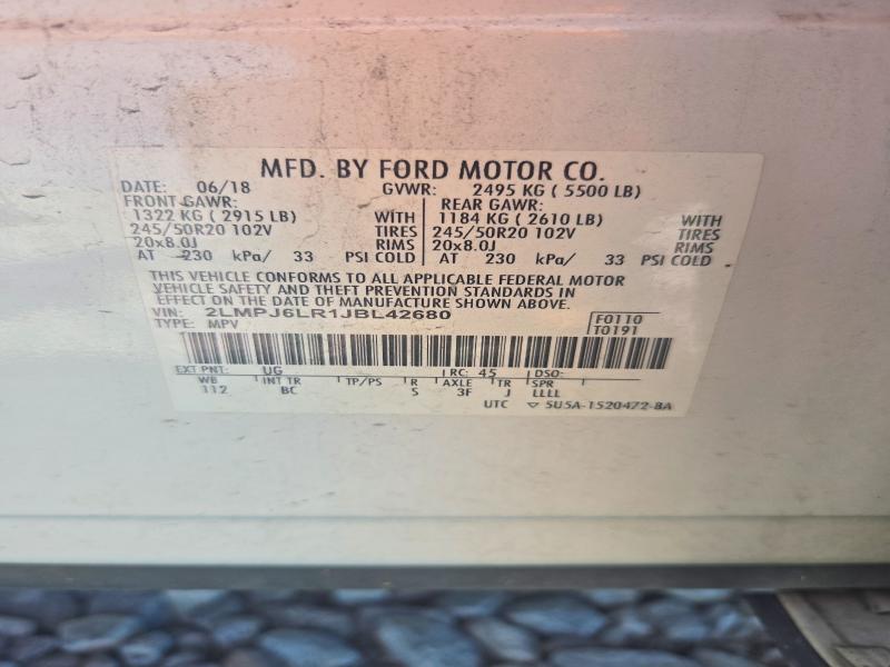 Продажа на аукционе авто 2018 Lincoln Mkx, vin: 2LMPJ6LR1JBL42680, номер лота: 70514996