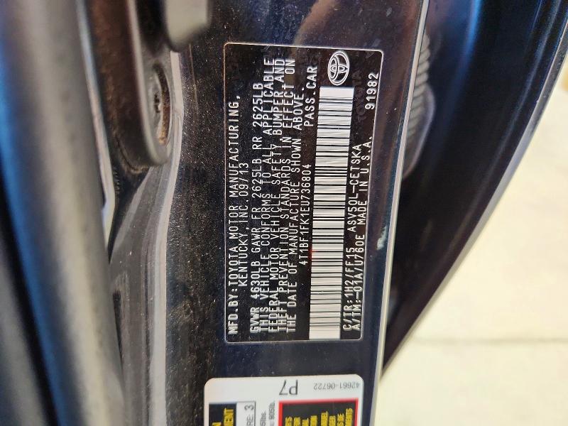 70687236 :رقم المزاد ، 4T1BF1FK1EU736804 vin ، 2014 Toyota Camry مزاد بيع