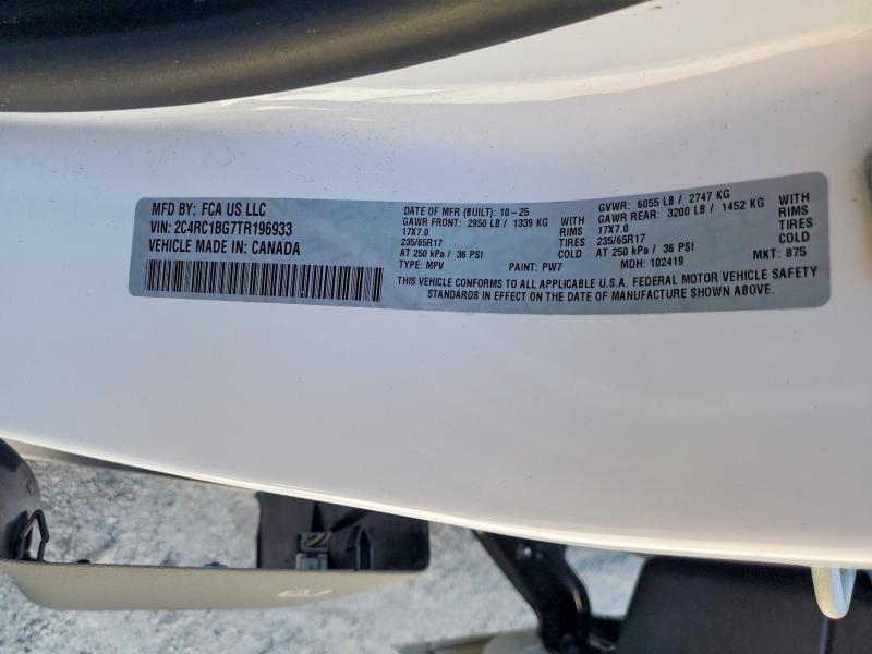Продаж на аукціоні авто 2026 Chrysler Pacifica, vin: 2C4RC1BG7TR196933, номер лоту: 69534826