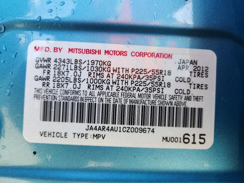 Aukcja sprzedaży 2012 Mitsubishi Outlander Sport, vin: JA4AR4AU1CZ009674, numer aukcji: 68354406