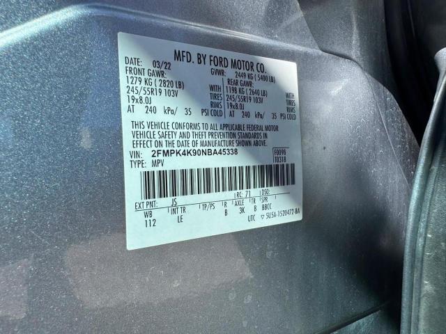 Auction sale of the 2022 Ford Edge, vin: 2FMPK4K90NBA45338        , lot number: 69368336