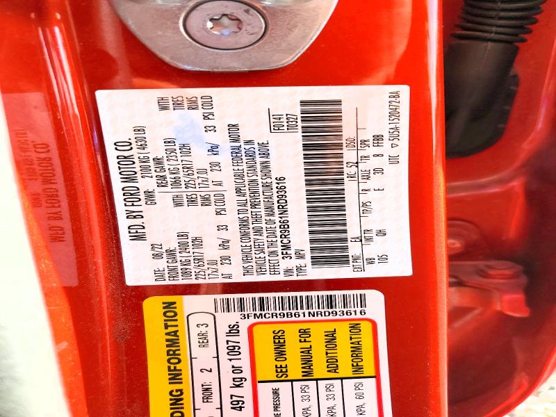 Продажа на аукционе авто 2022 Ford Bronco Sport, vin: 3FMCR9B61NRD93616, номер лота: 69325496