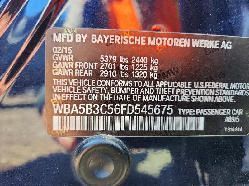 2015 Bmw 535 მანქანა იყიდება აუქციონზე, vin: WBA5B3C56FD545675, აუქციონის ნომერი: 68446876