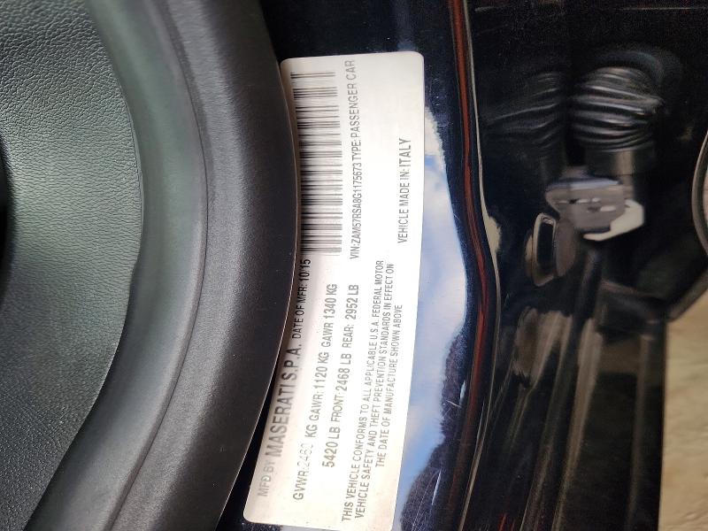 70552866 :رقم المزاد ، ZAM57RSA8G1175673 vin ، 2016 Maserati Ghibli مزاد بيع