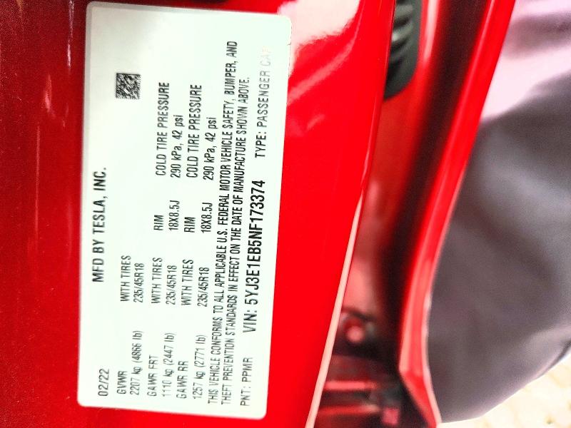 Продаж на аукціоні авто 2022 Tesla Model 3, vin: 5YJ3E1EB5NF173374, номер лоту: 65908006