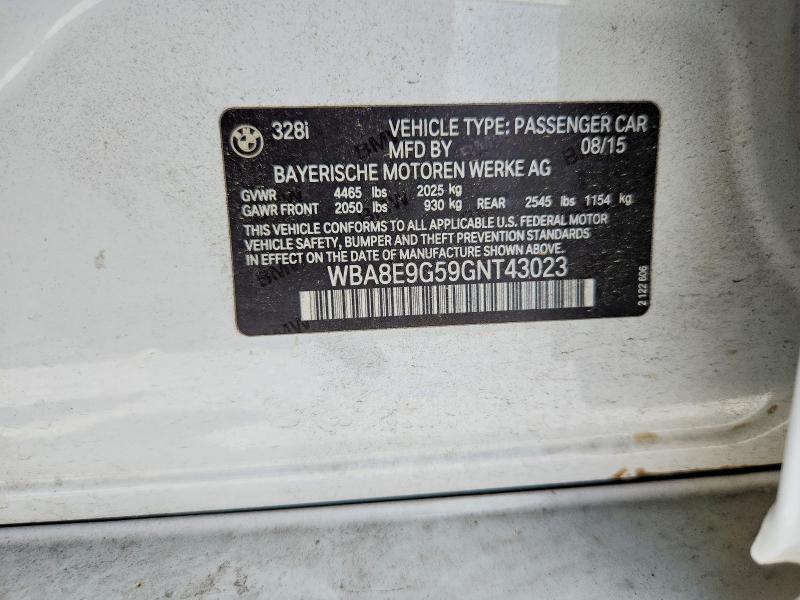 Aukcja sprzedaży 2016 Bmw 328, vin: WBA8E9G59GNT43023, numer aukcji: 67639566