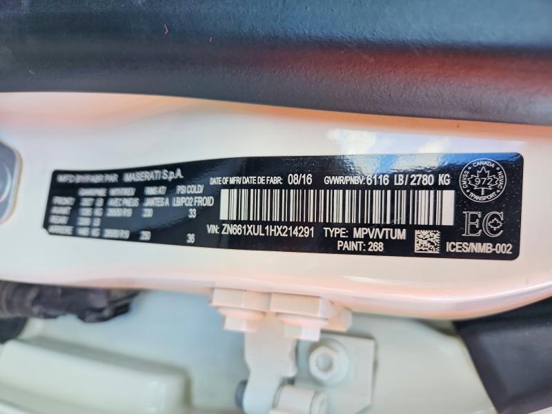 2017 Maserati Levante მანქანა იყიდება აუქციონზე, vin: ZN661XUL1HX214291, აუქციონის ნომერი: 68937686