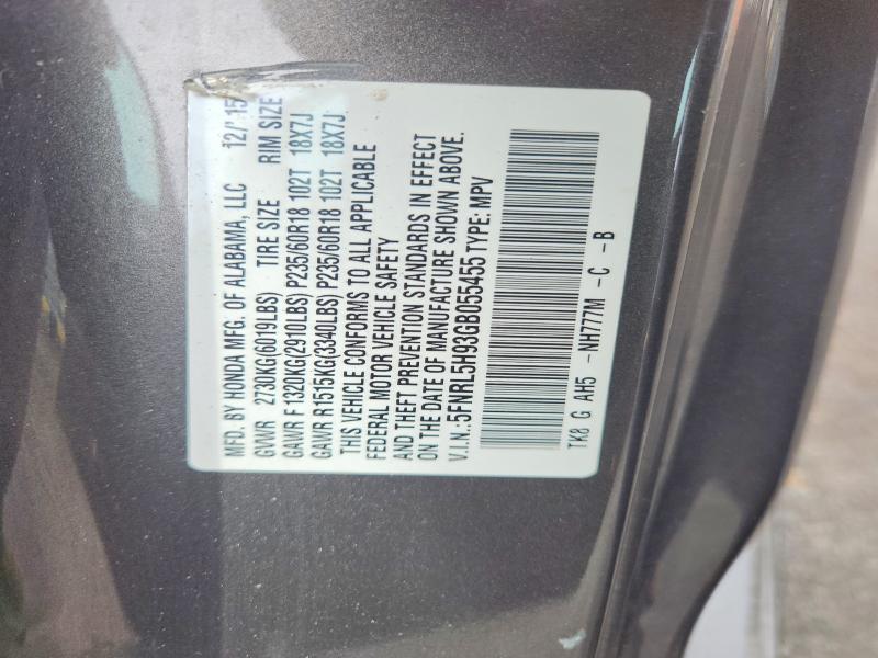 Auction sale of the 2016 Honda Odyssey, vin: 5FNRL5H93GB055455, lot number: 67817286
