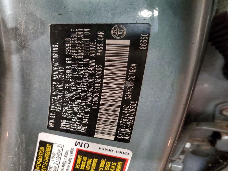 2011 Toyota Camry მანქანა იყიდება აუქციონზე, vin: 4T1BK3EK4BU610005, აუქციონის ნომერი: 67214236