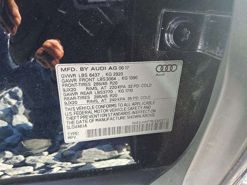 Продажа на аукционе авто 2018 Audi Q7, vin: WA1LHAF76JD002713, номер лота: 67404766