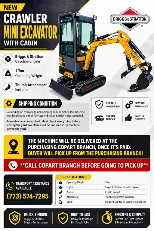 Продаж на аукціоні авто 2027 Others 1 Ton Mini Excavator Cabin, vin: 38913360, номер лоту: 68223556