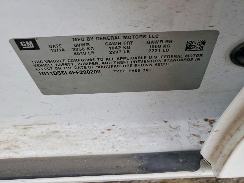 67357376 :رقم المزاد ، 1G11D5SL4FF200200 vin ، 2015 Chevrolet Malibu مزاد بيع