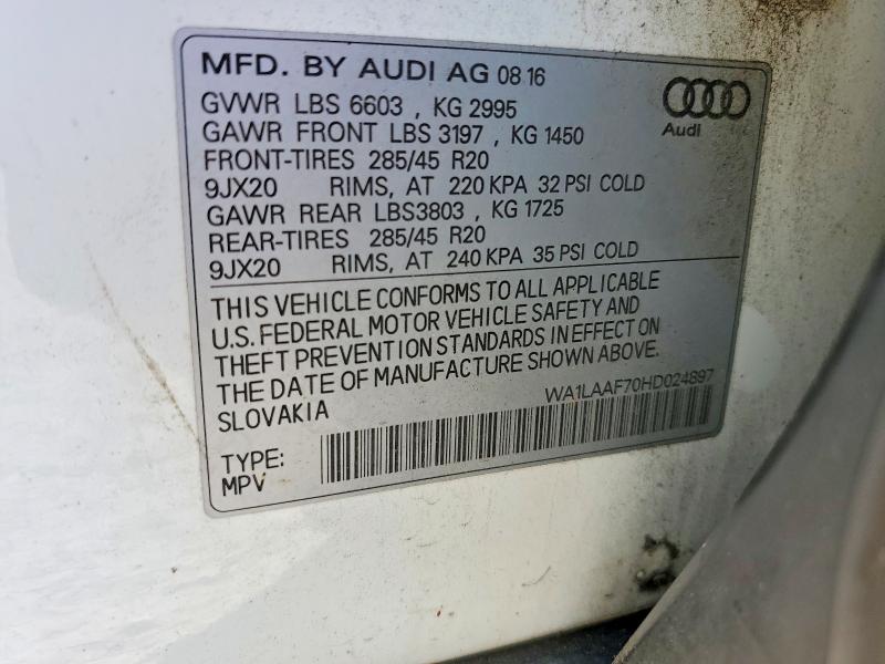 Продажа на аукционе авто 2017 Audi Q7, vin: WA1LAAF70HD024897, номер лота: 68356916