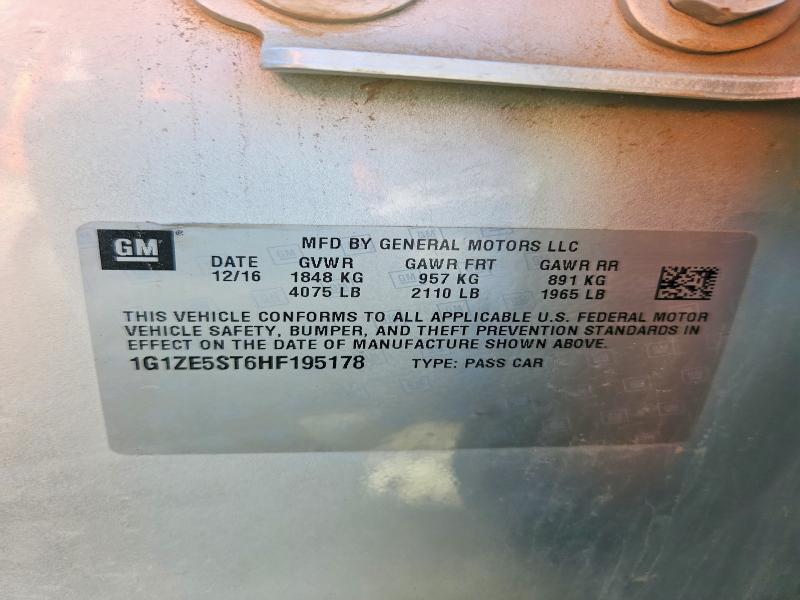 2017 Chevrolet Malibu მანქანა იყიდება აუქციონზე, vin: 1G1ZE5ST6HF195178, აუქციონის ნომერი: 71232206