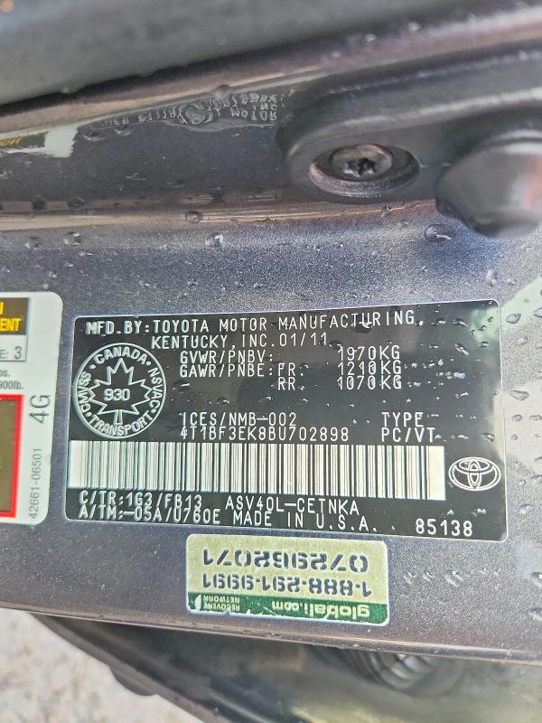 Продаж на аукціоні авто 2011 Toyota Camry, vin: 4T1BF3EK8BU702898, номер лоту: 66922216