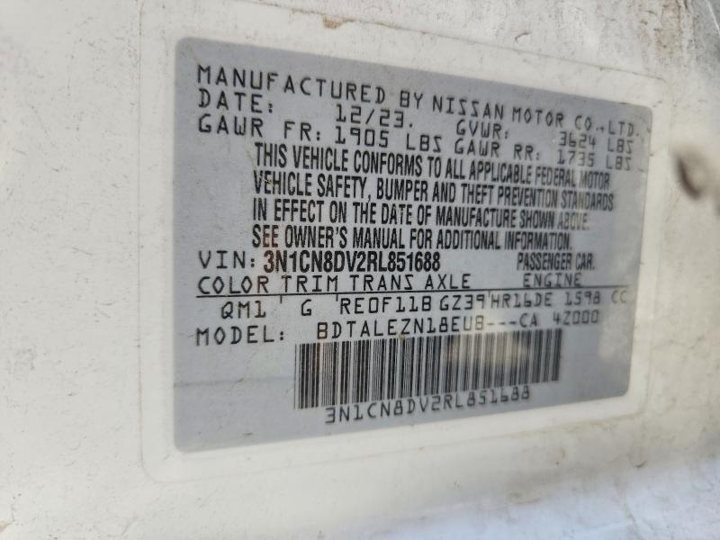 Продажа на аукционе авто 2024 Nissan Versa, vin: 3N1CN8DV2RL851688, номер лота: 66904886