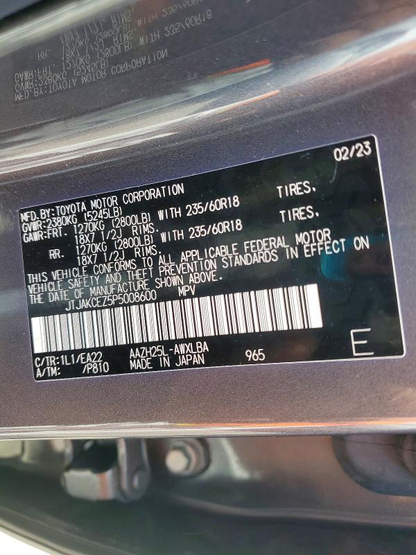 Aukcja sprzedaży 2023 Lexus Nx, vin: JTJAKCEZ5P5008600, numer aukcji: 68973806
