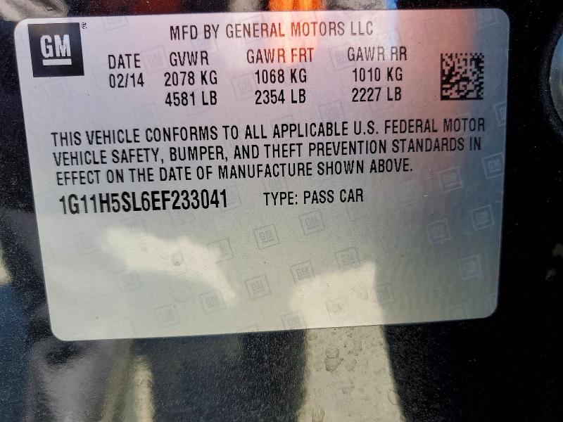 Продажа на аукционе авто 2014 Chevrolet Malibu, vin: 1G11H5SL6EF233041, номер лота: 70511406