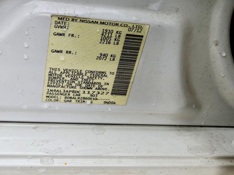 2013 Nissan Altima მანქანა იყიდება აუქციონზე, vin: 1N4AL3AP8DC117327, აუქციონის ნომერი: 68069536