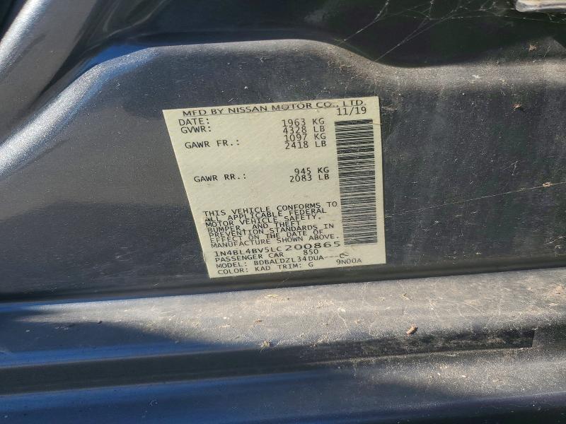 70546566 :رقم المزاد ، 1N4BL4BV5LC200865 vin ، 2020 Nissan Altima مزاد بيع