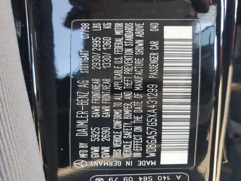 Продаж на аукціоні авто 1999 Mercedes-benz S, vin: WDBGA57G5XA431299, номер лоту: 69379616