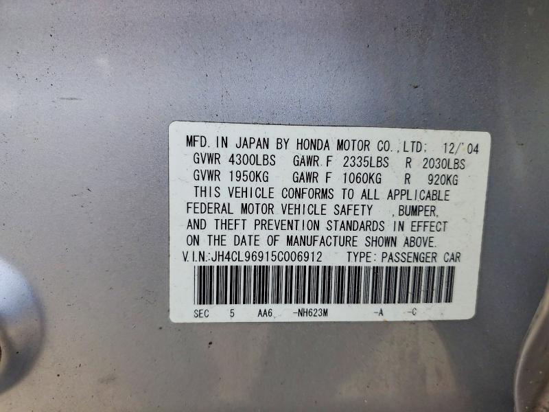 Aukcja sprzedaży 2005 Acura Tsx, vin: JH4CL96915C006912, numer aukcji: 67972956