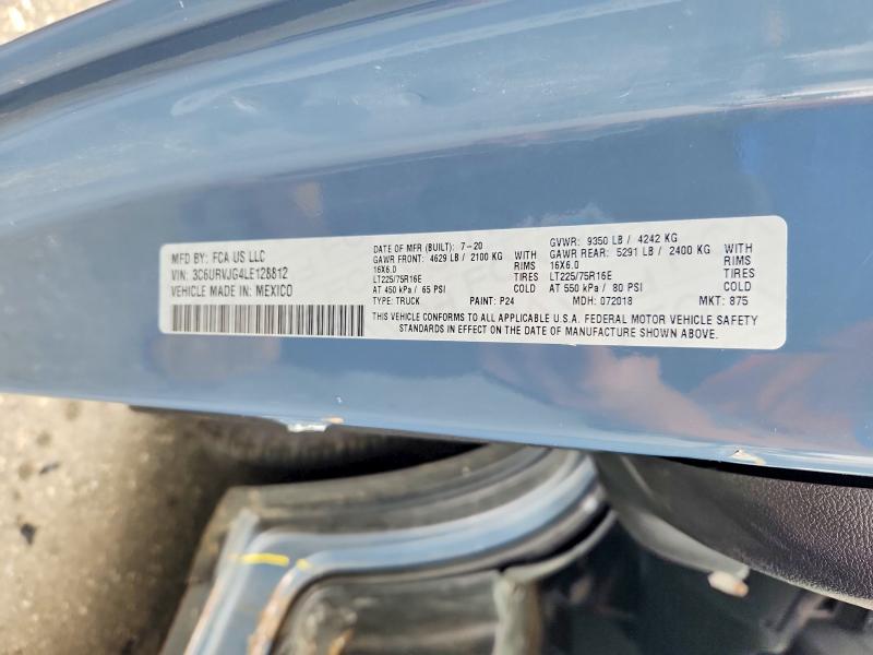 Aukcja sprzedaży 2020 Ram Promaster 3500, vin: 3C6URVJG4LE128812, numer aukcji: 66937556