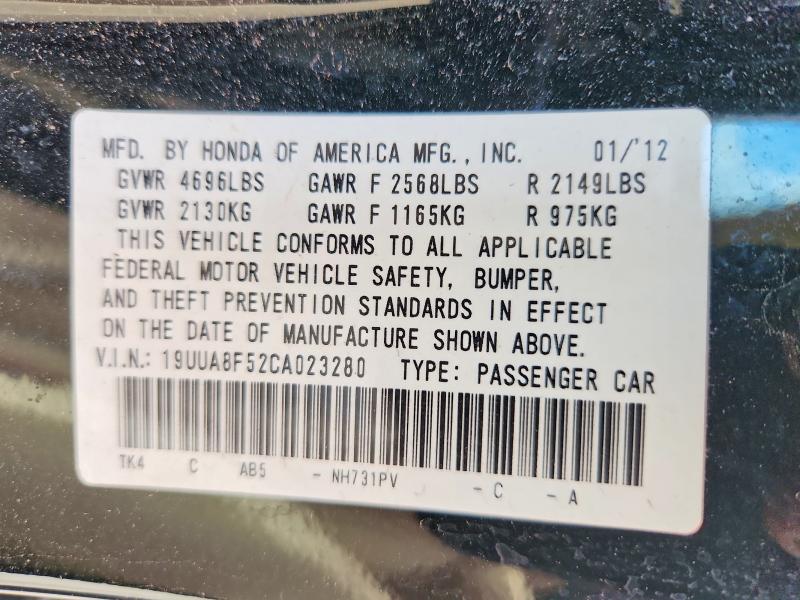 Aukcja sprzedaży 2012 Acura Tl, vin: 19UUA8F52CA023280, numer aukcji: 68668986