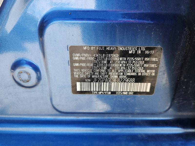 2014 Subaru Xv Crosstrek მანქანა იყიდება აუქციონზე, vin: JF2GPAGC9E8229688, აუქციონის ნომერი: 67289316