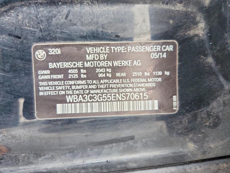 70599926 :رقم المزاد ، WBA3C3G55ENS70615 vin ، 2014 Bmw 320 مزاد بيع