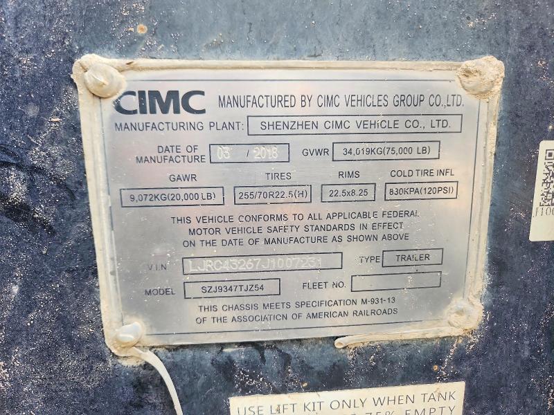 Продажа на аукционе авто 2018 Cimc Unknown, vin: LJRC43267J1007231, номер лота: 66486016