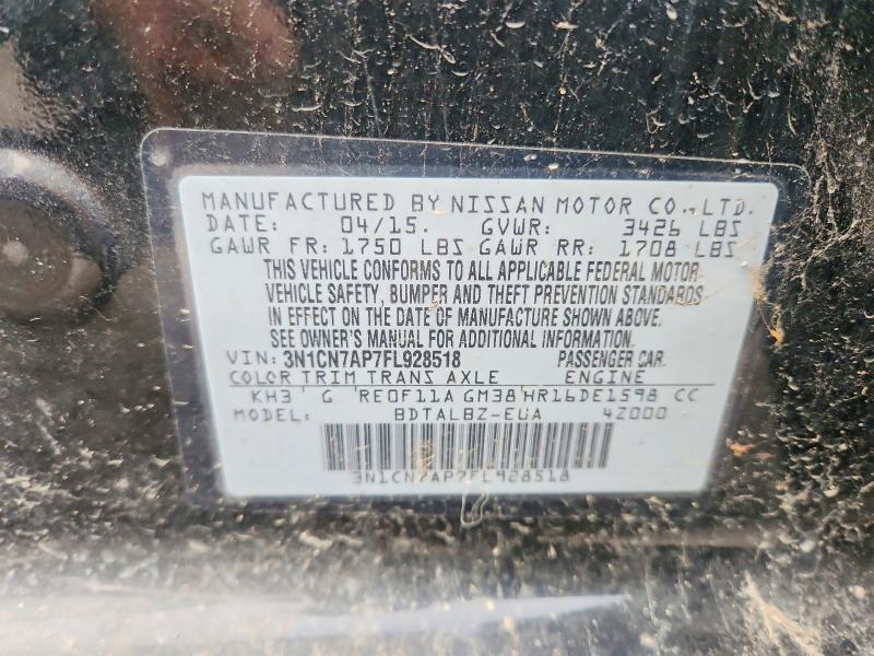 Продажа на аукционе авто 2015 Nissan Versa, vin: 3N1CN7AP7FL928518, номер лота: 68333896