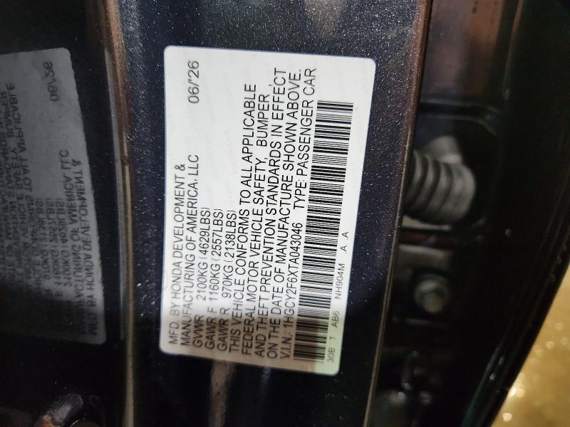 2026 Honda Accord მანქანა იყიდება აუქციონზე, vin: 1HGCY2F6XTA043046, აუქციონის ნომერი: 68937396