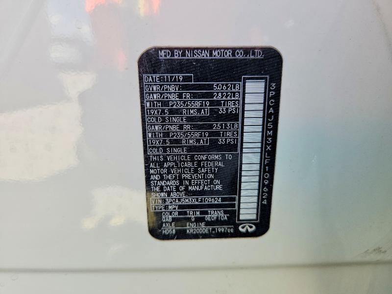 Продажа на аукционе авто 2020 Infiniti Qx50, vin: 3PCAJ5M3XLF109624, номер лота: 67081206